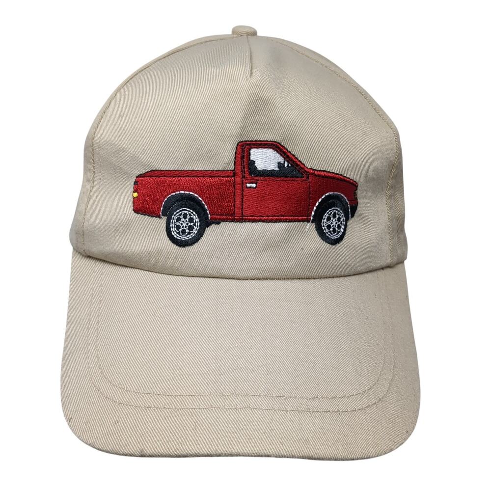 Pickup Truck Snapback 5 Panel Cap Beige One Size Adjustable Embroidered Dan Dee